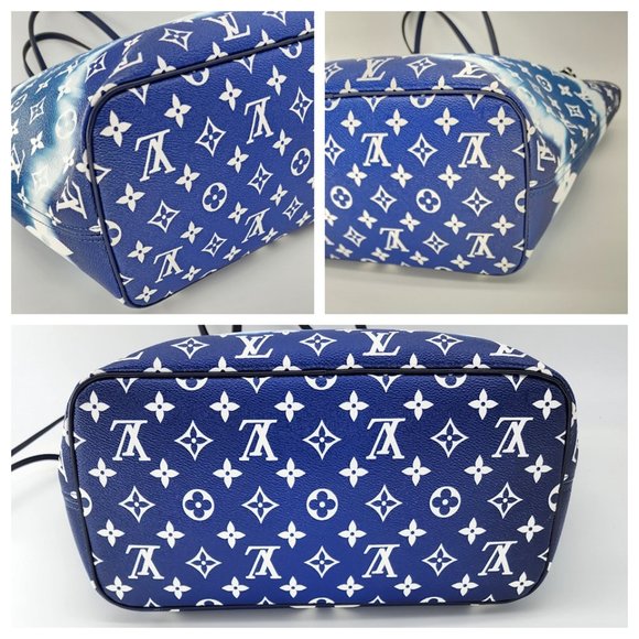 Louis Vuitton Neverfull Escale Bleu Tie Dye MM Tote Monogram Canvas | Like New - Picture 7 of 11
